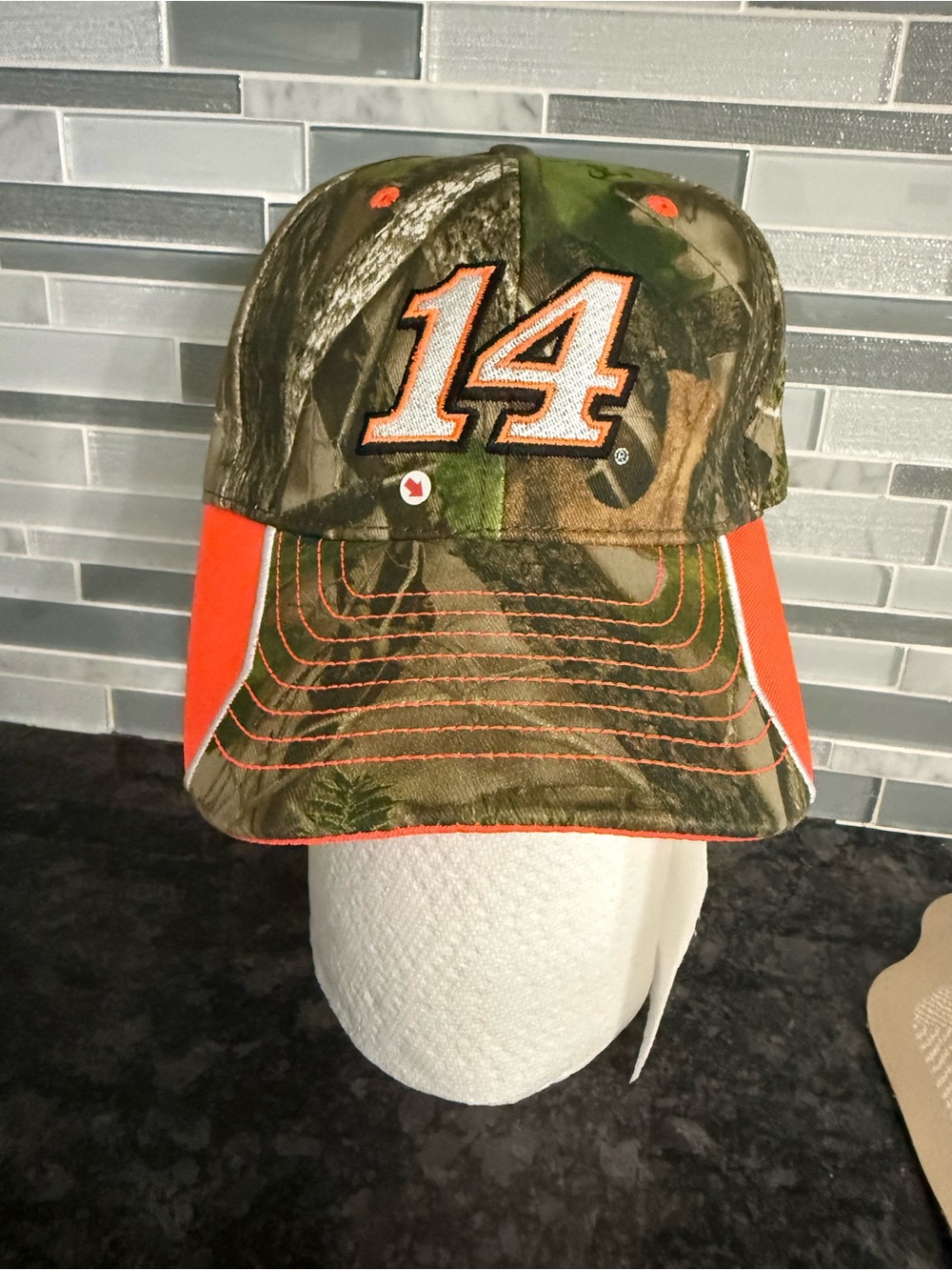 Nascar Camo Kids Cap with Orange Highlights
